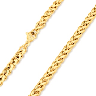 Foto 5 | Collar Invicta Jewelry Spiga Cadena De Trigo Chapada En Oro De 24 Pulgadas - Venta Internacional.