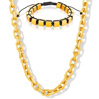 Foto 1 | Conjunto De Joyas: Pulsera Y Collar Invicta Gold Con Piedras De Hematita - Venta Internacional.