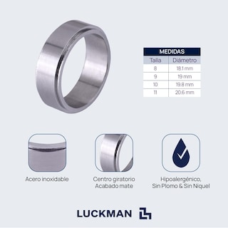 Foto 5 | Anillos Giratorios Anti Ansiedad Luckman Modelo Elton color Negro con Acabado Mate para Hombre