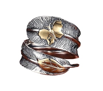 Foto 1 | Anillo Con Forma De Mariposa, Cuchara, Pluma, Plata De Ley 925 - Venta Internacional.