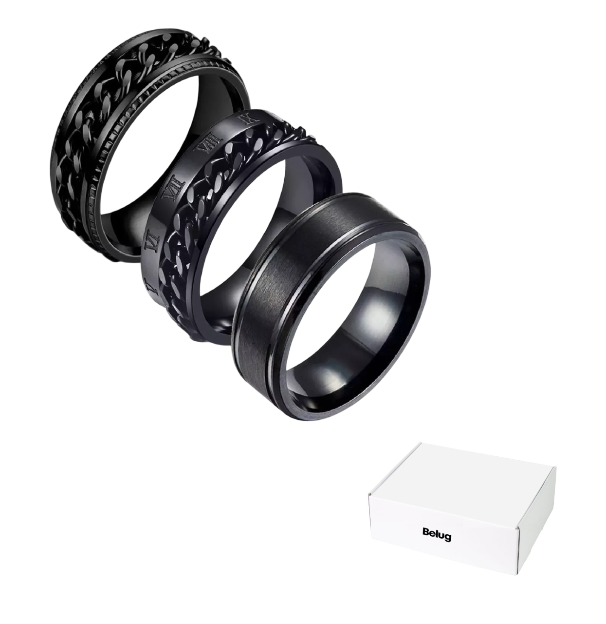 Anillos Belug De Acero Inoxidable 3 Piezas