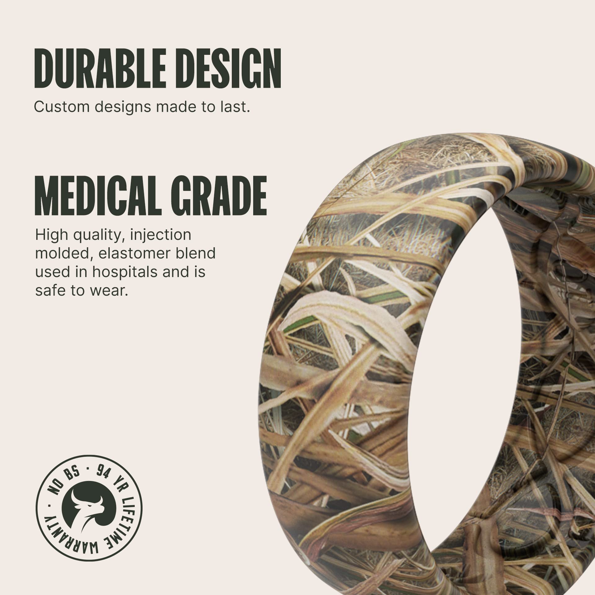 Foto 2 | Anillo De Silicona Groove Life Mossy Oak Blades Camo, Tamaño 10 - Venta Internacional.