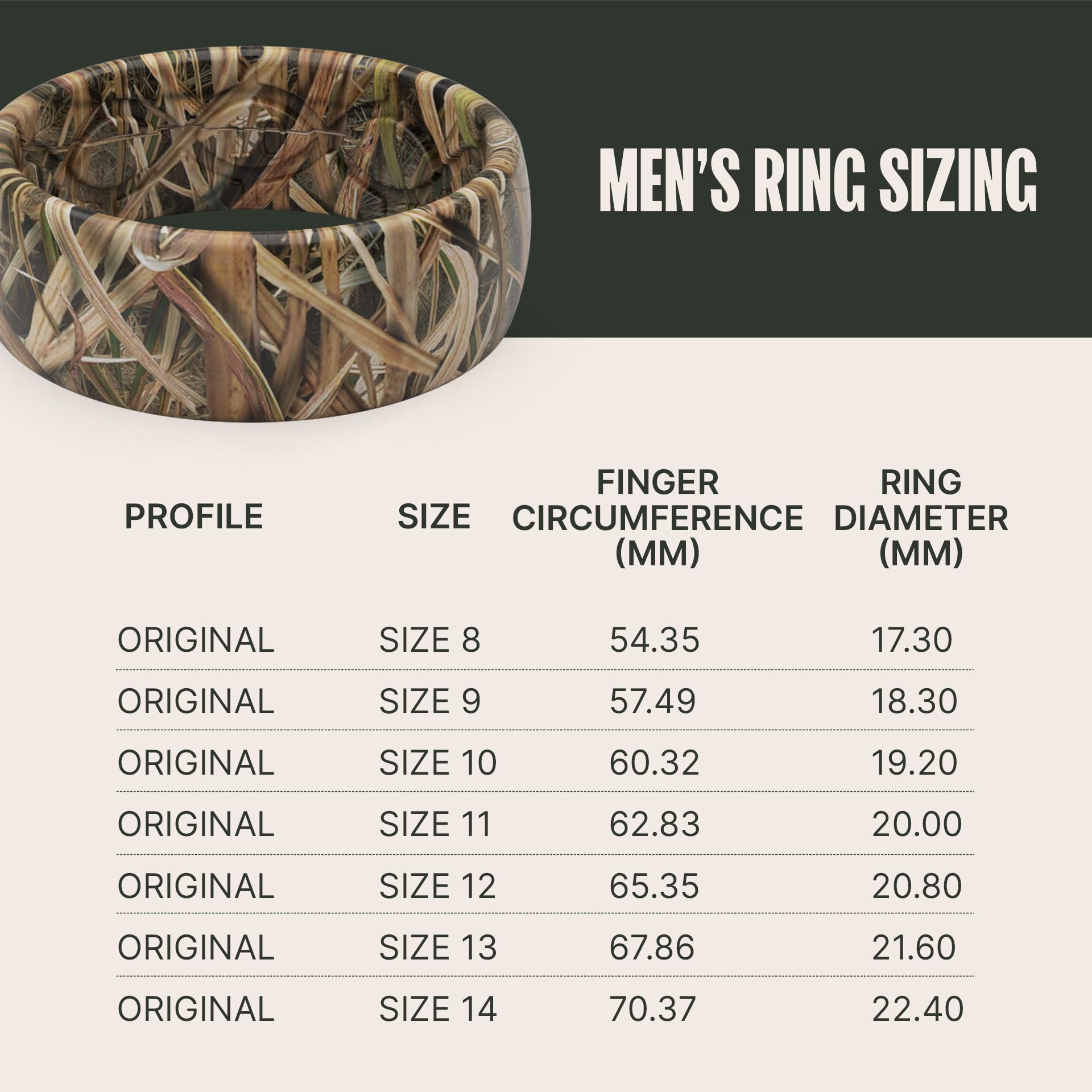 Foto 6 pulgar | Anillo De Silicona Groove Life Mossy Oak Blades Camo, Tamaño 10 - Venta Internacional.