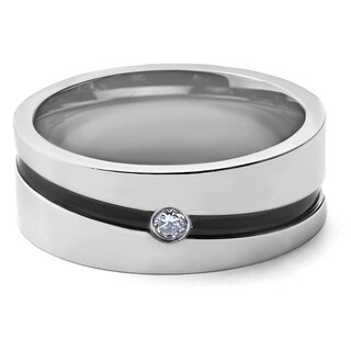 Foto 2 | Anillo West Coast Jewelry De Plata Con Ranura De Circonita Cúbica Chapada En Negro - Venta Internacional.