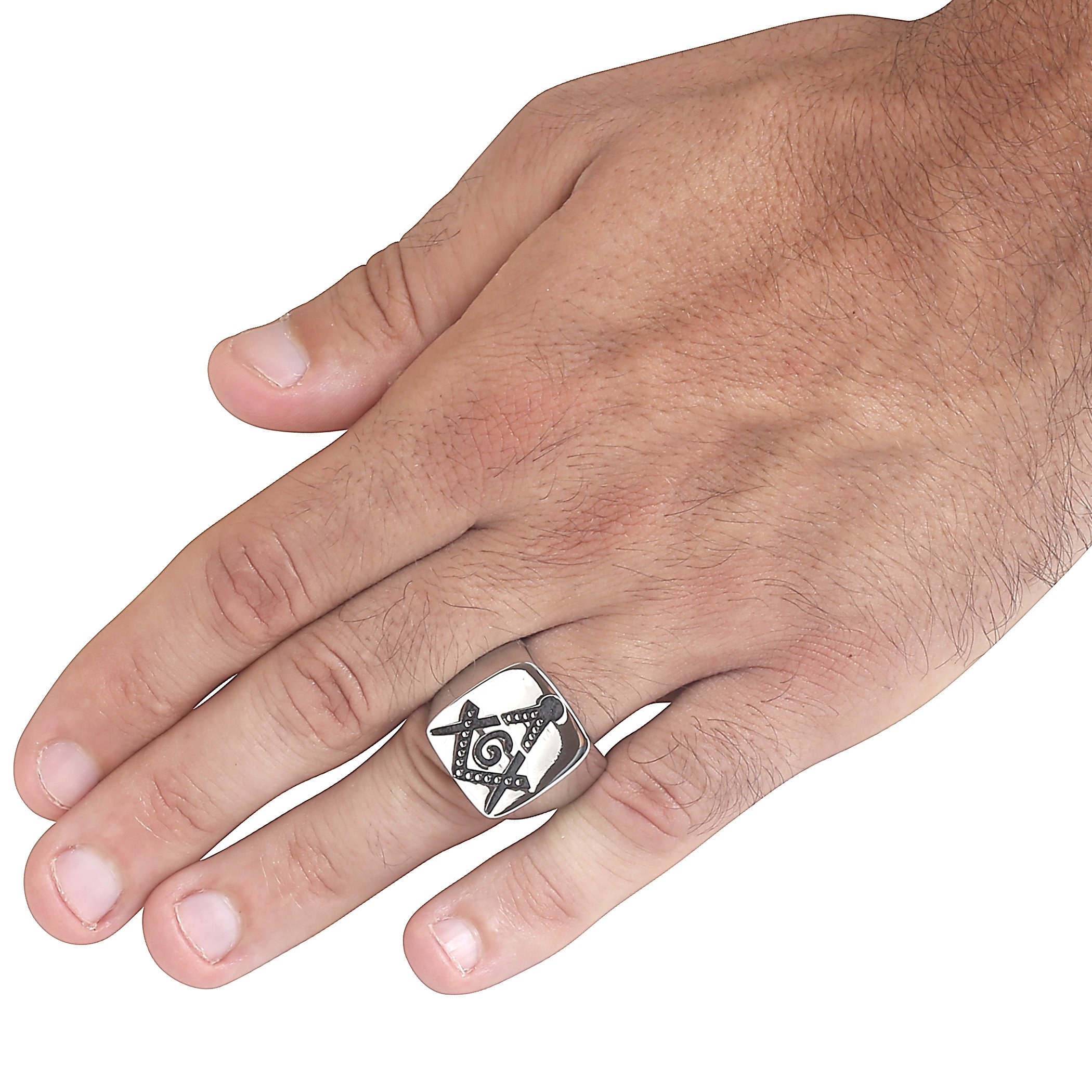 Foto 5 pulgar | Anillo West Coast Jewelry, Sello Masónico De Acero Inoxidable Para Hombre - Venta Internacional.