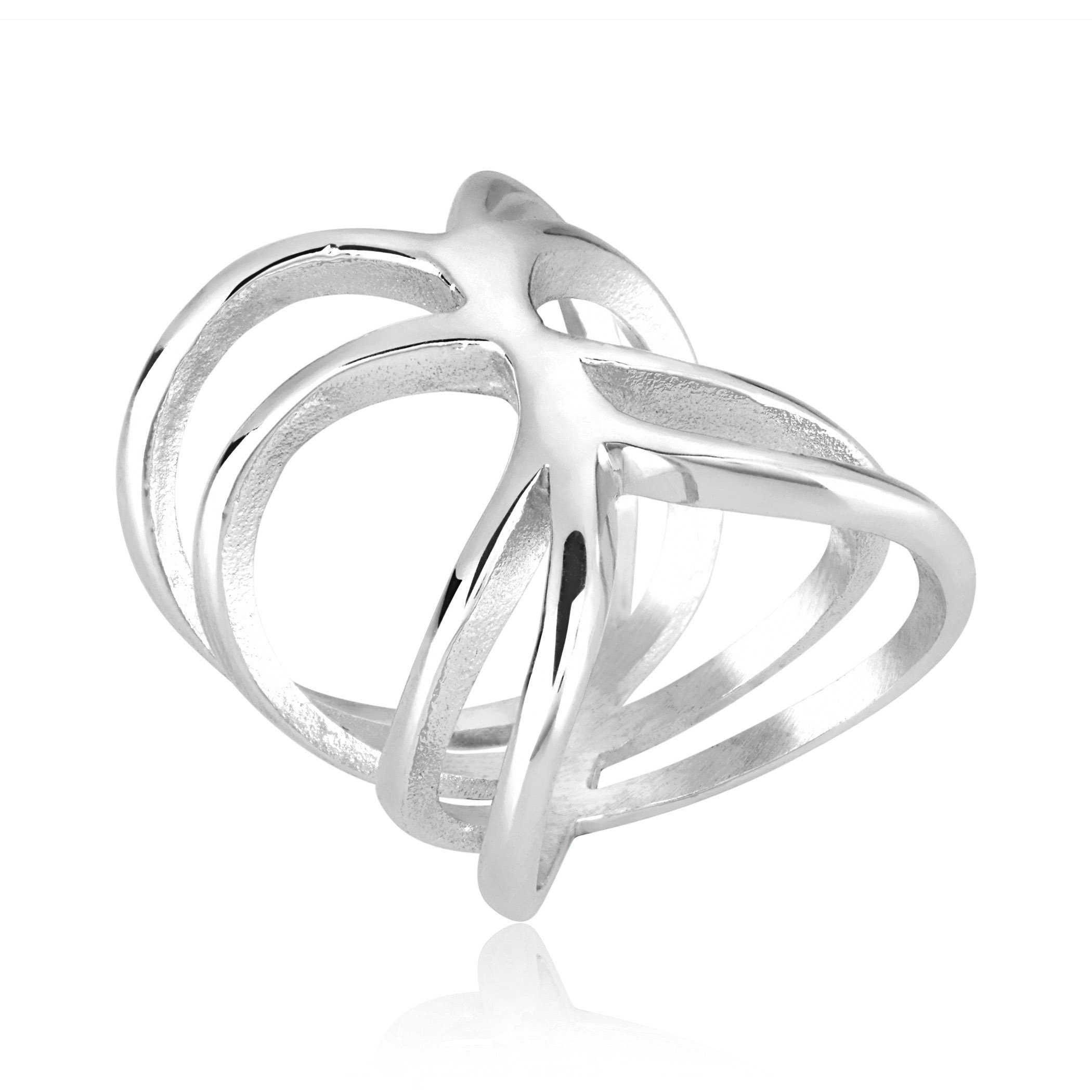 Foto 3 pulgar | Anillo West Coast Jewelry Elya De Acero Inoxidable Entrelazado - Venta Internacional.