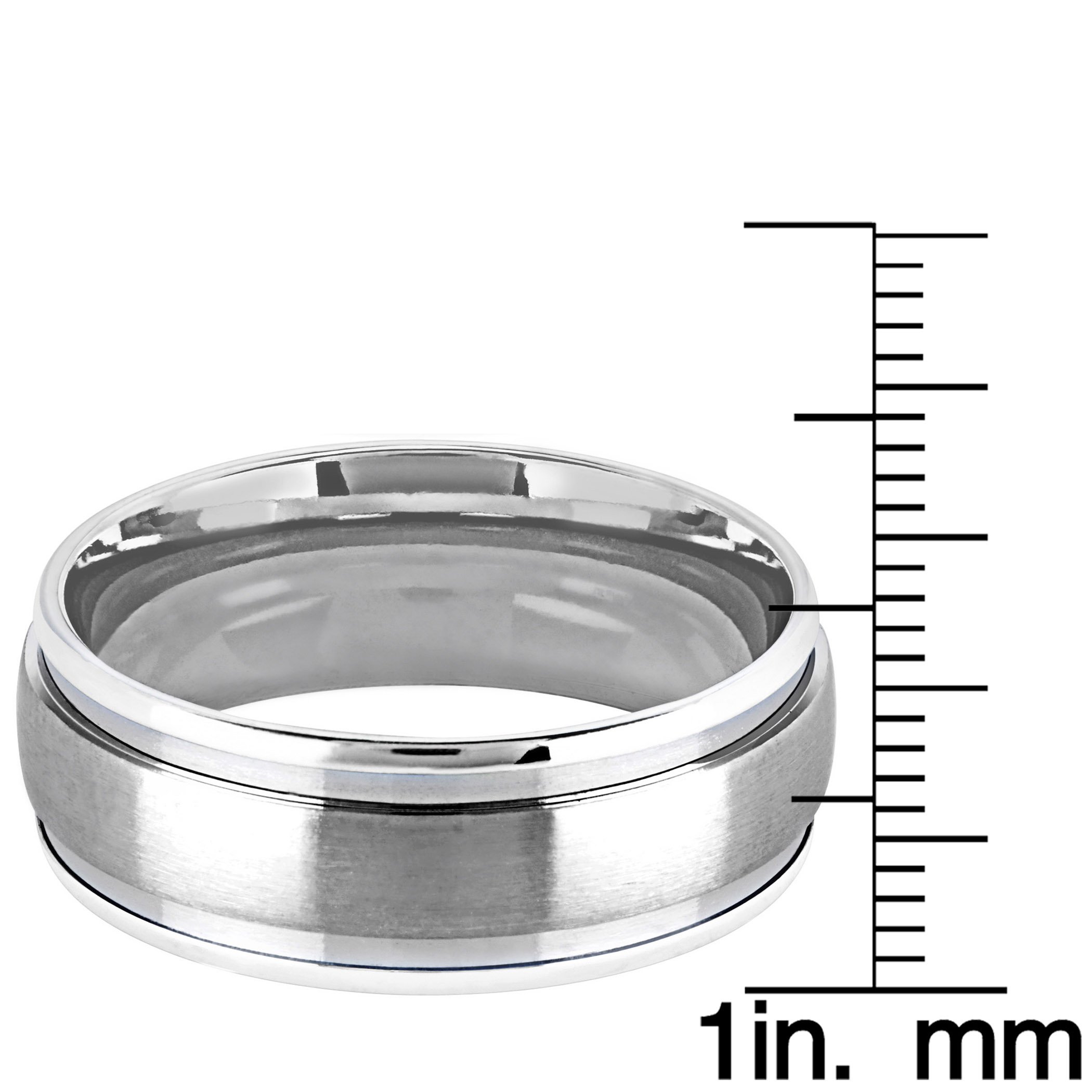 Foto 4 pulgar | Anillo West Coast Jewelry De Acero Inoxidable Con Doble Acabado, 8 Mm - Venta Internacional.