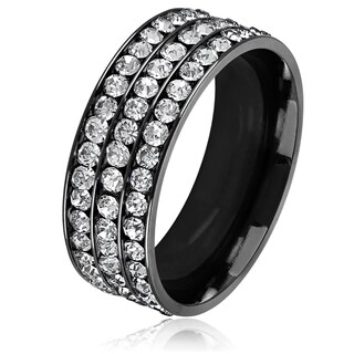 Foto 1 | Anillo West Coast Jewelry Triple Eternity Crystal De Acero Inoxidable - Venta Internacional.