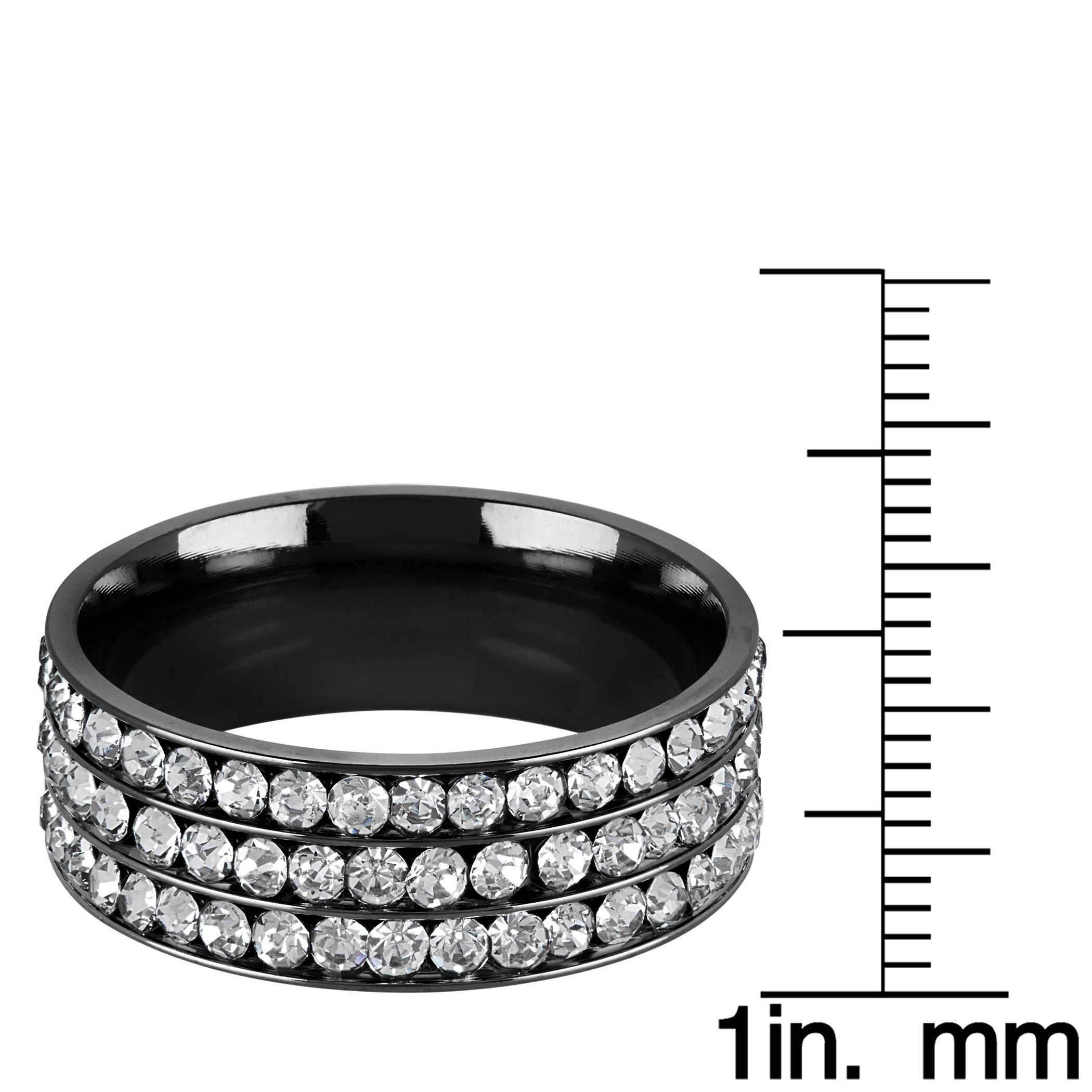 Foto 4 pulgar | Anillo West Coast Jewelry Triple Eternity Crystal De Acero Inoxidable - Venta Internacional.