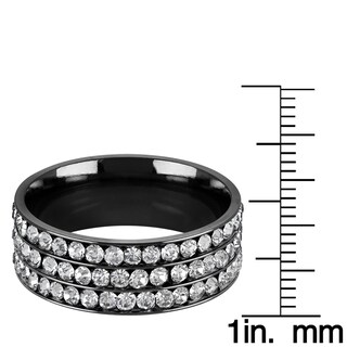 Foto 3 | Anillo West Coast Jewelry Triple Eternity Crystal De Acero Inoxidable - Venta Internacional.
