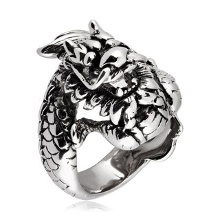 Foto 2 | Anillo West Coast Jewelry Con Dragón Chino De Acero Inoxidable Para Hombre - Venta Internacional.