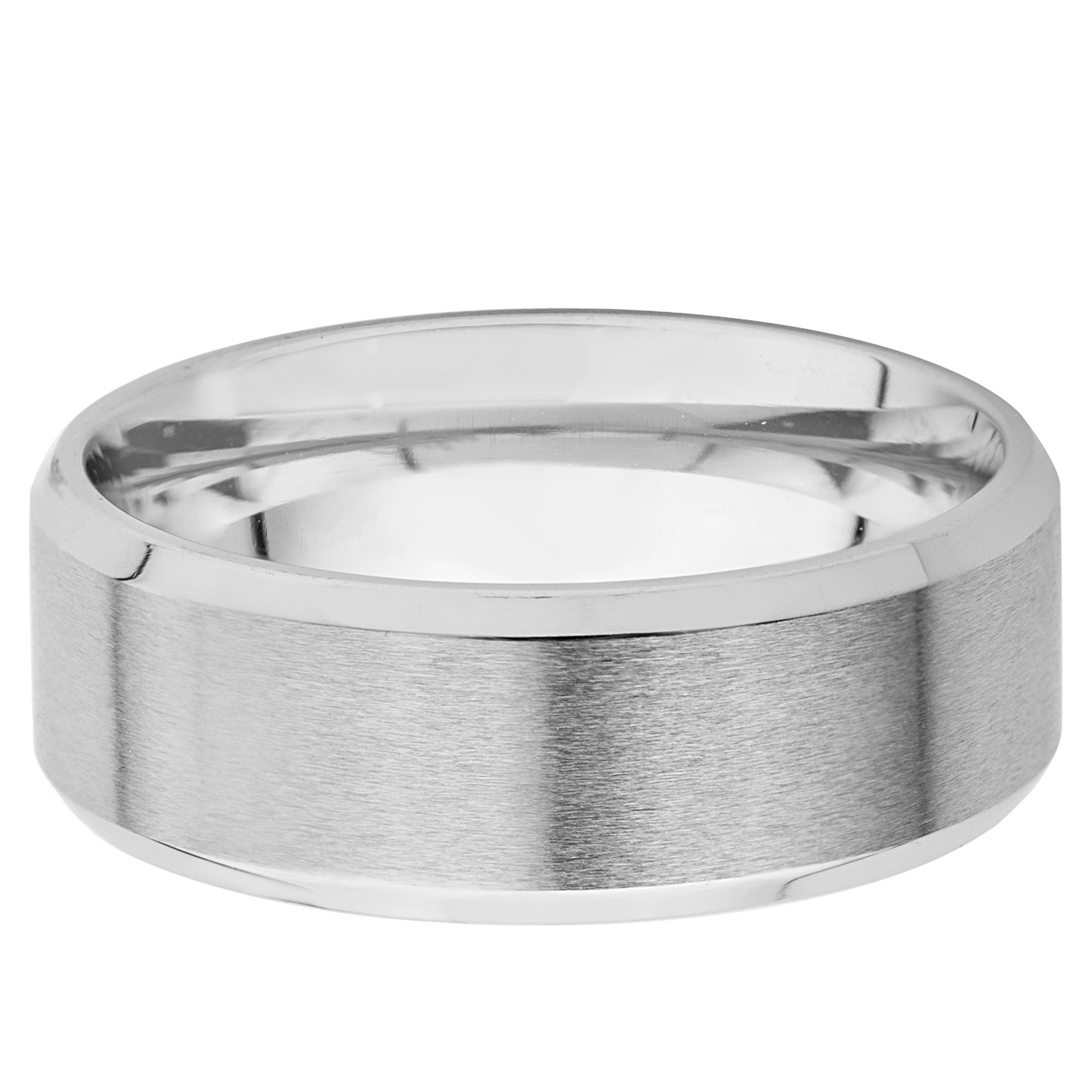Foto 3 pulgar | Anillo West Coast Jewelry, Correa De Acero Inoxidable Cepillado De 8 Mm - Venta Internacional.