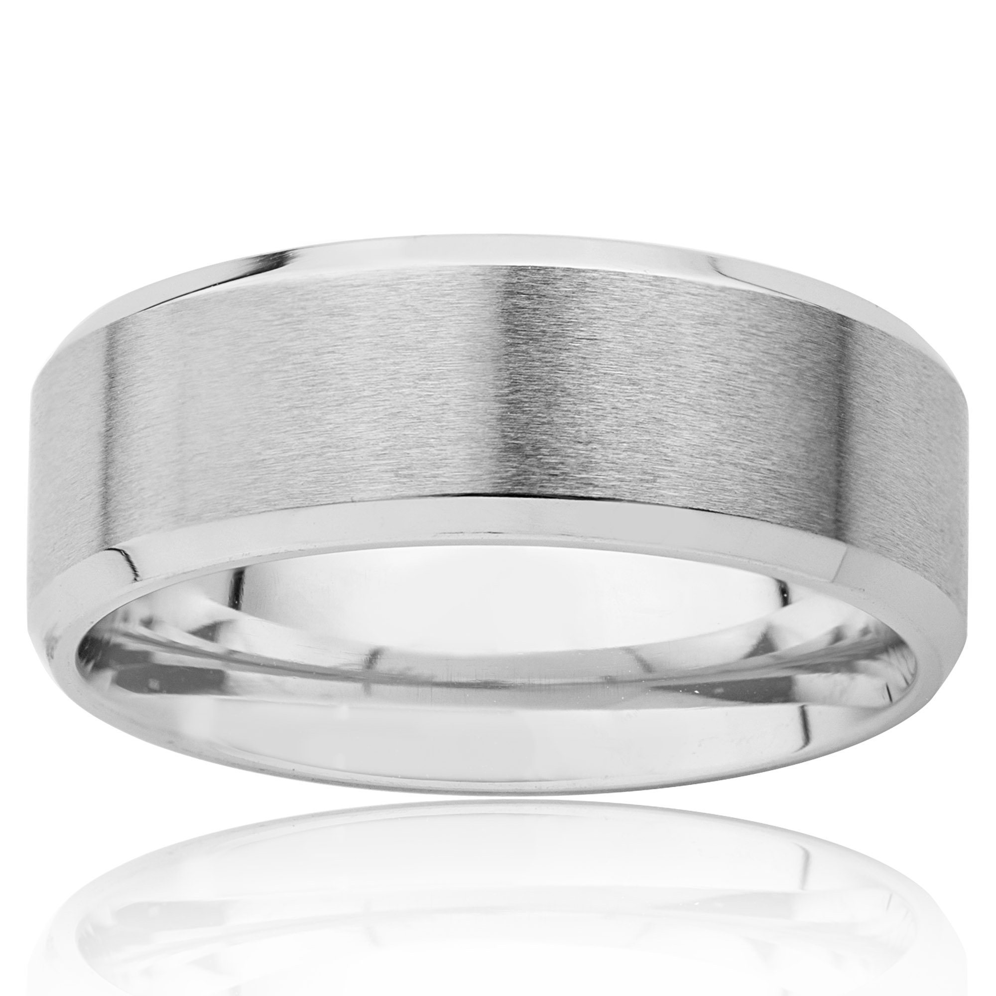 Foto 5 pulgar | Anillo West Coast Jewelry, Correa De Acero Inoxidable Cepillado De 8 Mm - Venta Internacional.