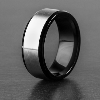 Foto 6 | Anillo West Coast Jewelry De Titanio Bicolor Negro Ip Tamaño 10 - Venta Internacional.