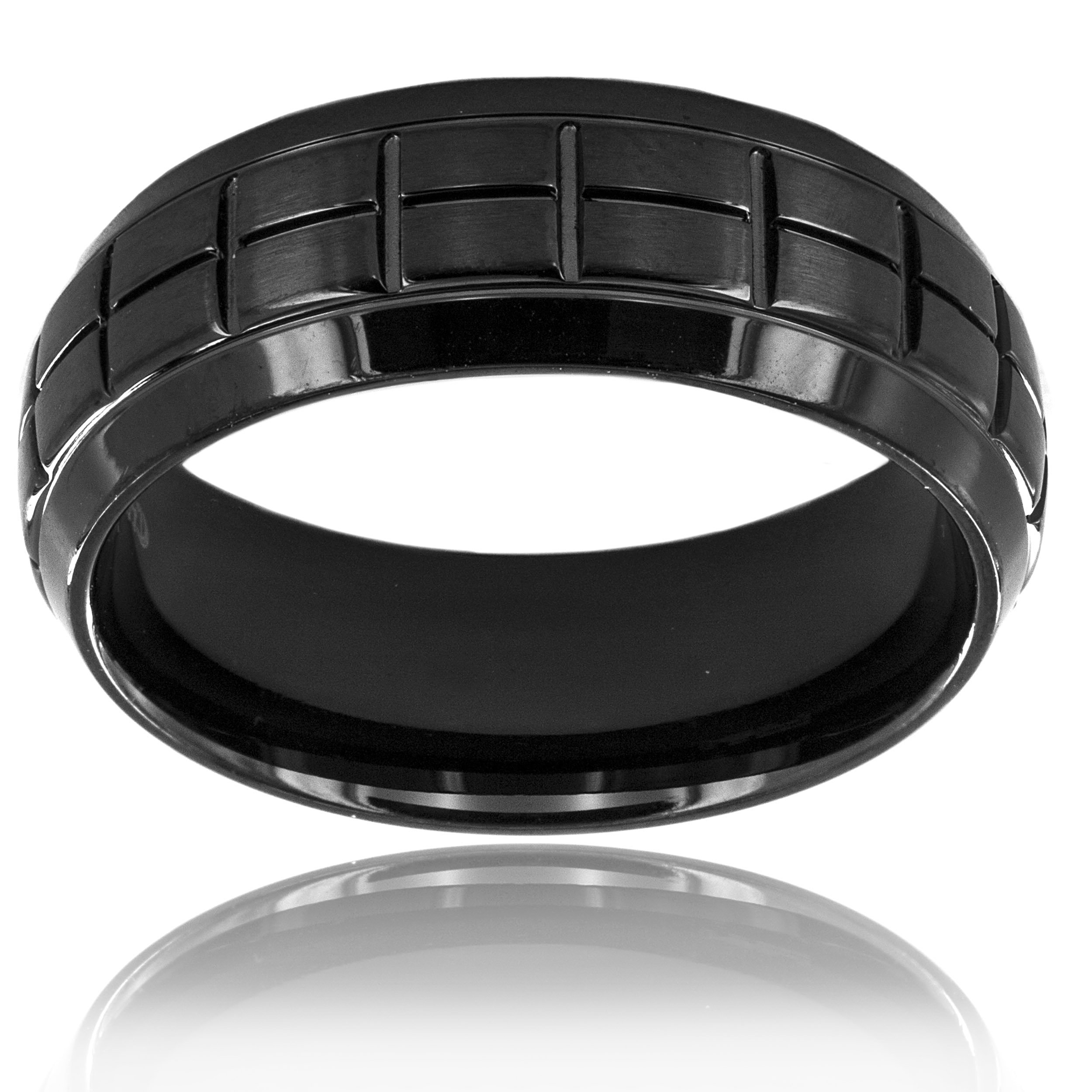 Foto 4 | Anillo West Coast Jewelry De Acero Inoxidable Chapado En Negro, Tamaño 11 - Venta Internacional.