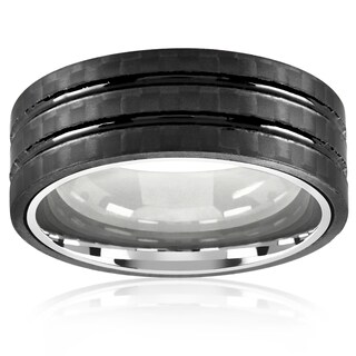 Foto 2 | Anillo West Coast Jewelry De Acero Inoxidable Y Fibra De Carbono De 8 Mm - Venta Internacional.