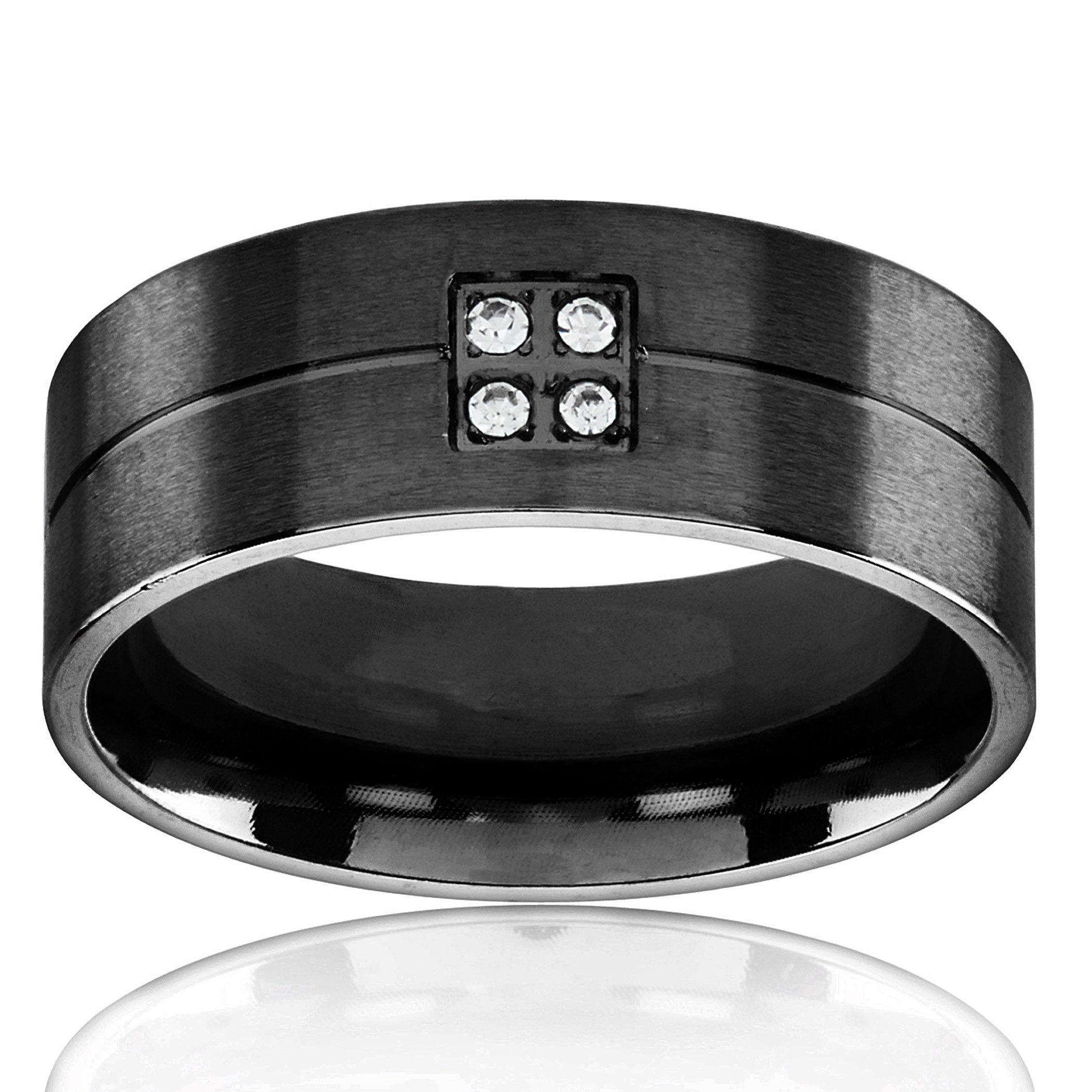 Foto 3 pulgar | Anillo West Coast Jewelry De Acero Inoxidable Chapado En Negro Para Hombre - Venta Internacional.