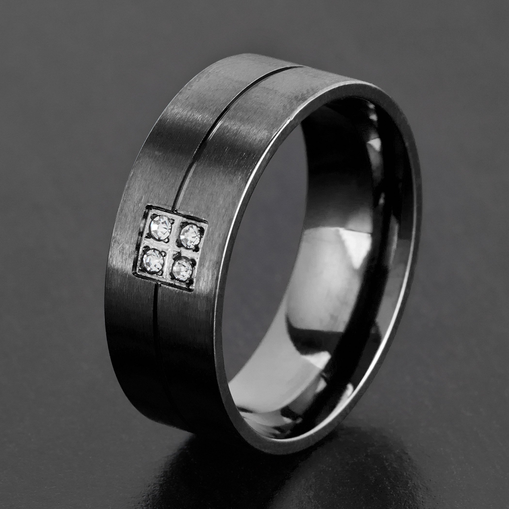 Foto 5 pulgar | Anillo West Coast Jewelry De Acero Inoxidable Chapado En Negro Para Hombre - Venta Internacional.