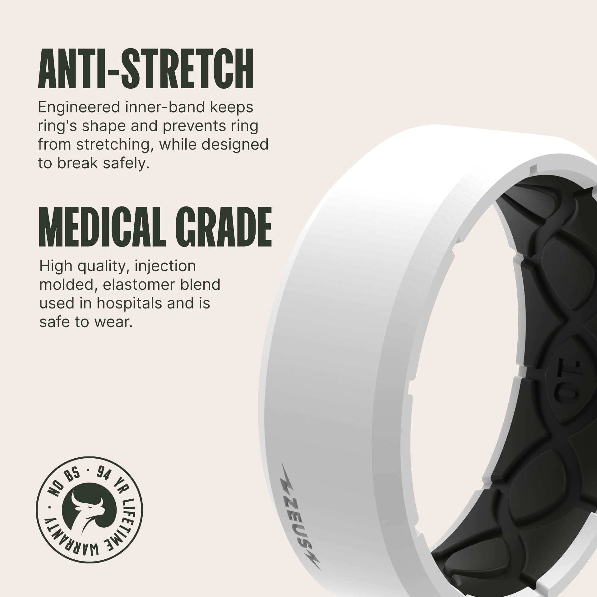 Foto 3 pulgar | Anillo De Silicona Groove Life Zeus Edge Tundra Para Hombre, Talla 11 - Venta Internacional.