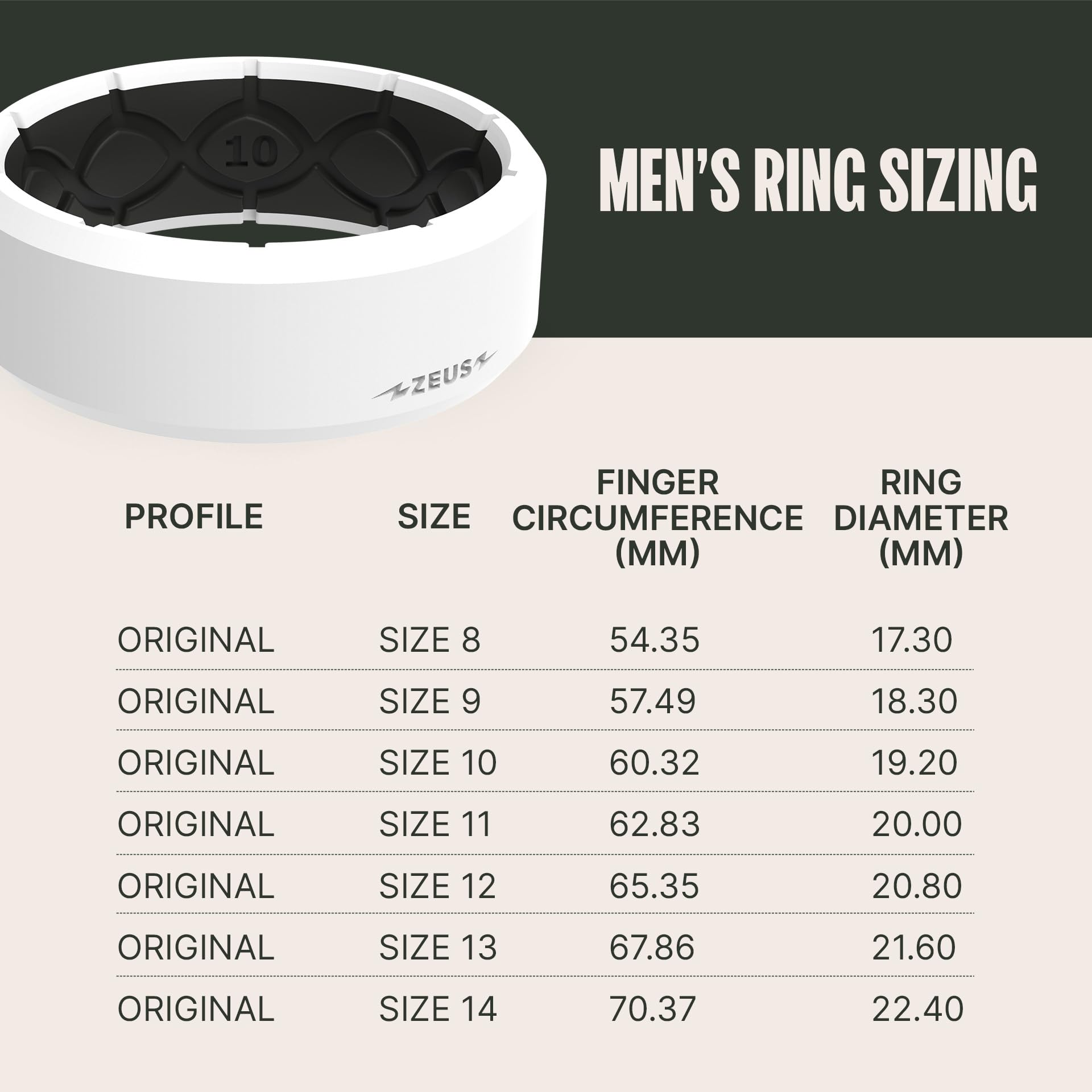 Foto 7 pulgar | Anillo De Silicona Groove Life Zeus Edge Tundra Para Hombre, Talla 11 - Venta Internacional.