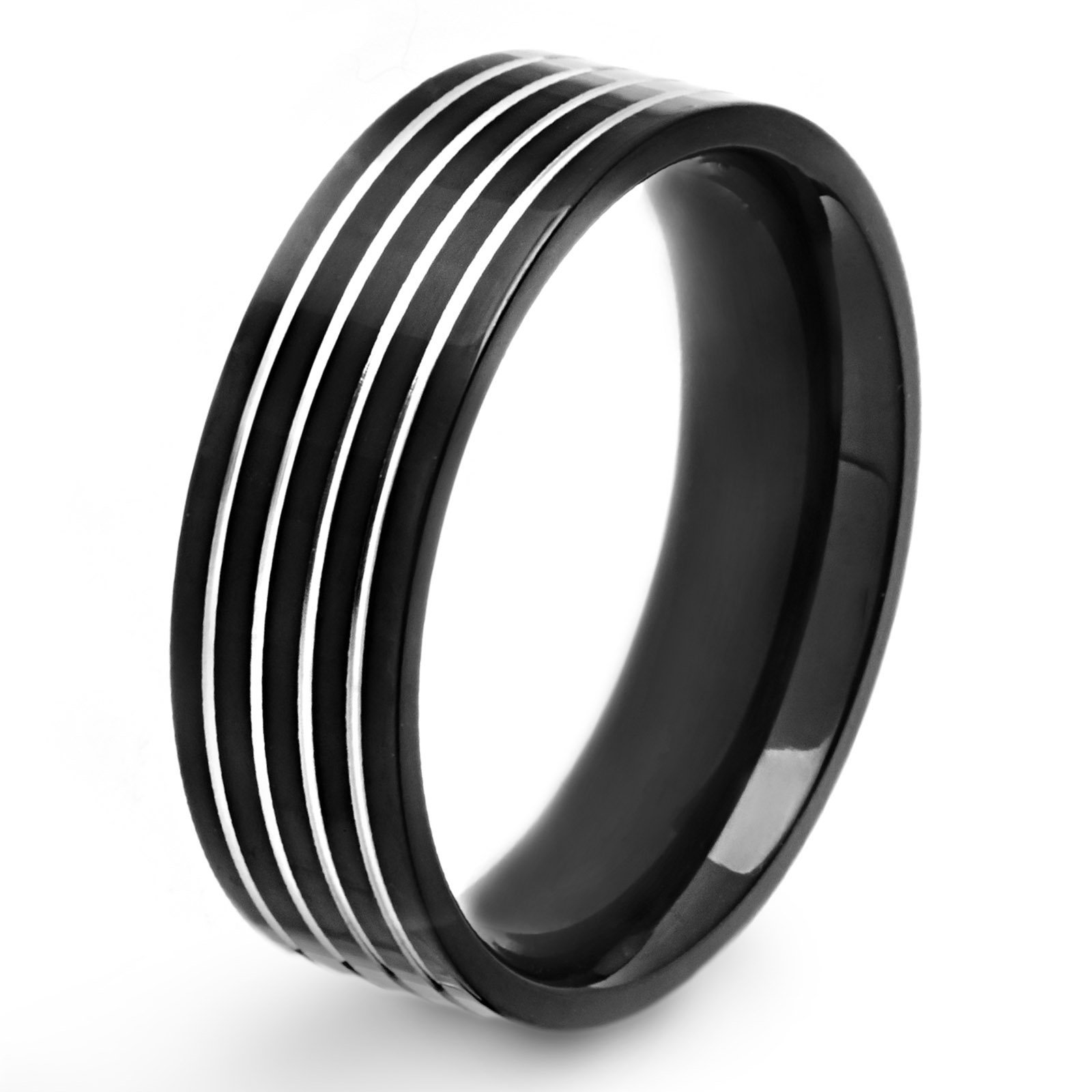 Foto 2 pulgar | Anillo West Coast Jewelry De Acero Inoxidable Chapado En Negro Para Hombre - Venta Internacional.