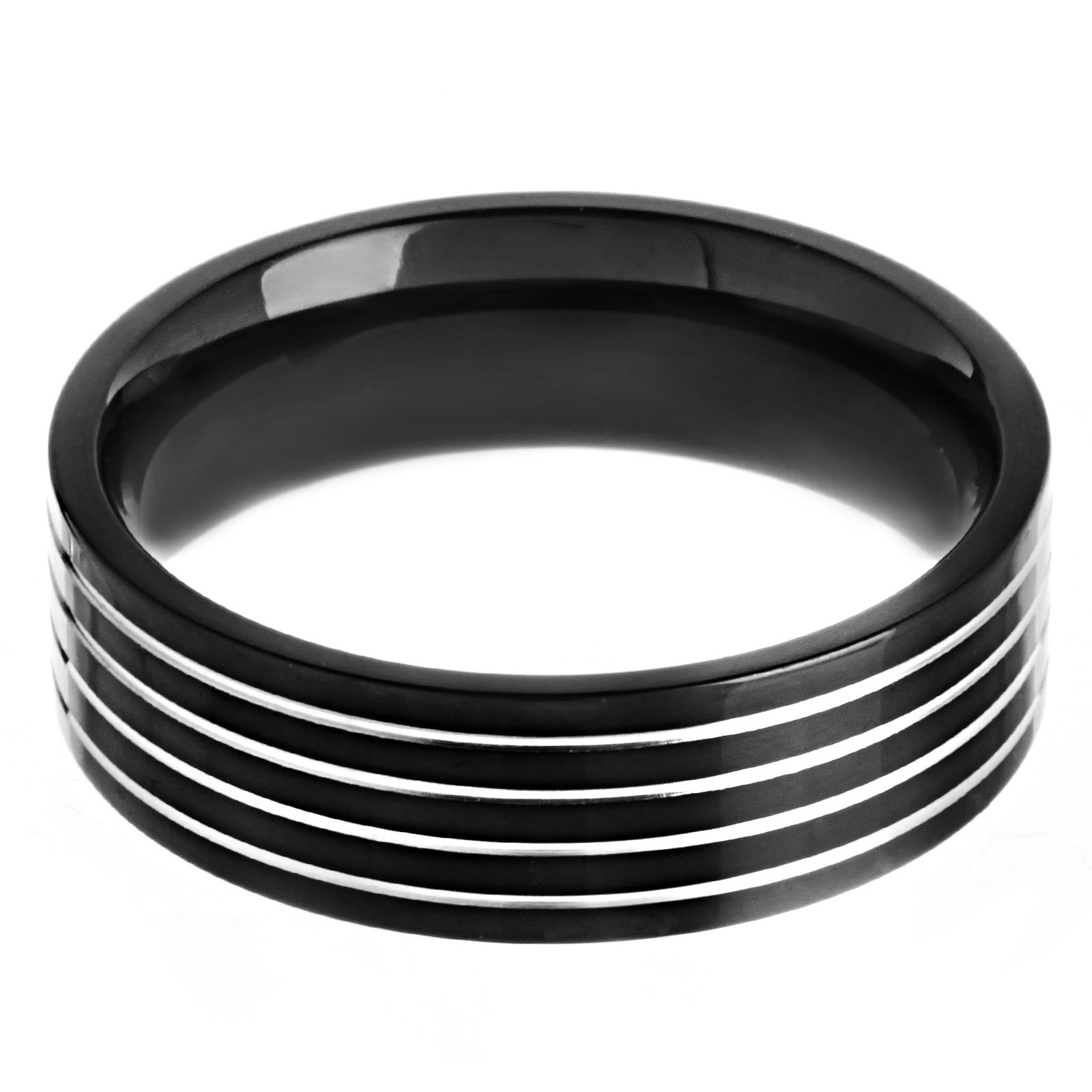 Foto 3 pulgar | Anillo West Coast Jewelry De Acero Inoxidable Chapado En Negro Para Hombre - Venta Internacional.