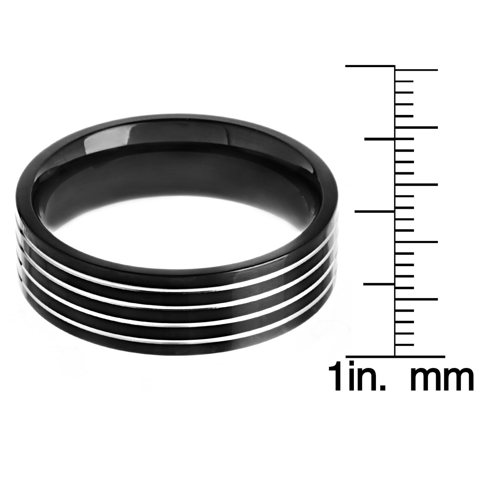 Foto 4 pulgar | Anillo West Coast Jewelry De Acero Inoxidable Chapado En Negro Para Hombre - Venta Internacional.