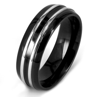 Foto 1 | Anillo West Coast Jewelry De Acero Inoxidable Negro Pulido De 8 Mm - Venta Internacional.
