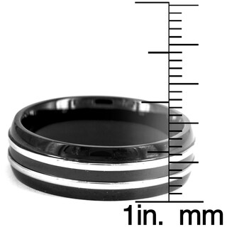 Foto 3 | Anillo West Coast Jewelry De Acero Inoxidable Negro Pulido De 8 Mm - Venta Internacional.