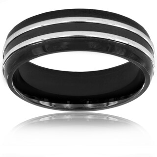 Foto 5 | Anillo West Coast Jewelry De Acero Inoxidable Negro Pulido De 8 Mm - Venta Internacional.