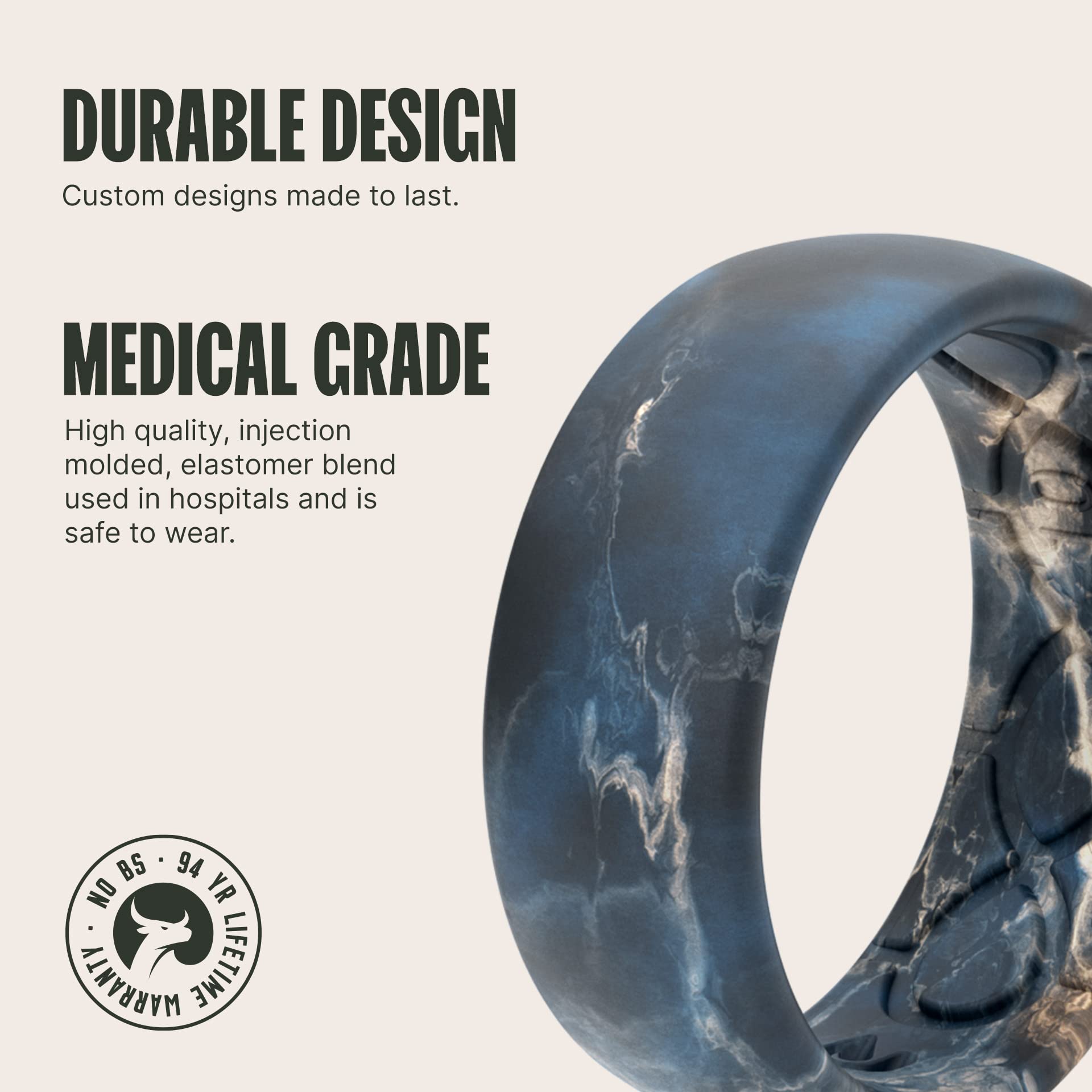 Foto 3 pulgar | Anillo De Silicona Groove Life Nomad Rapids Para Hombre, Talla 10 - Venta Internacional.