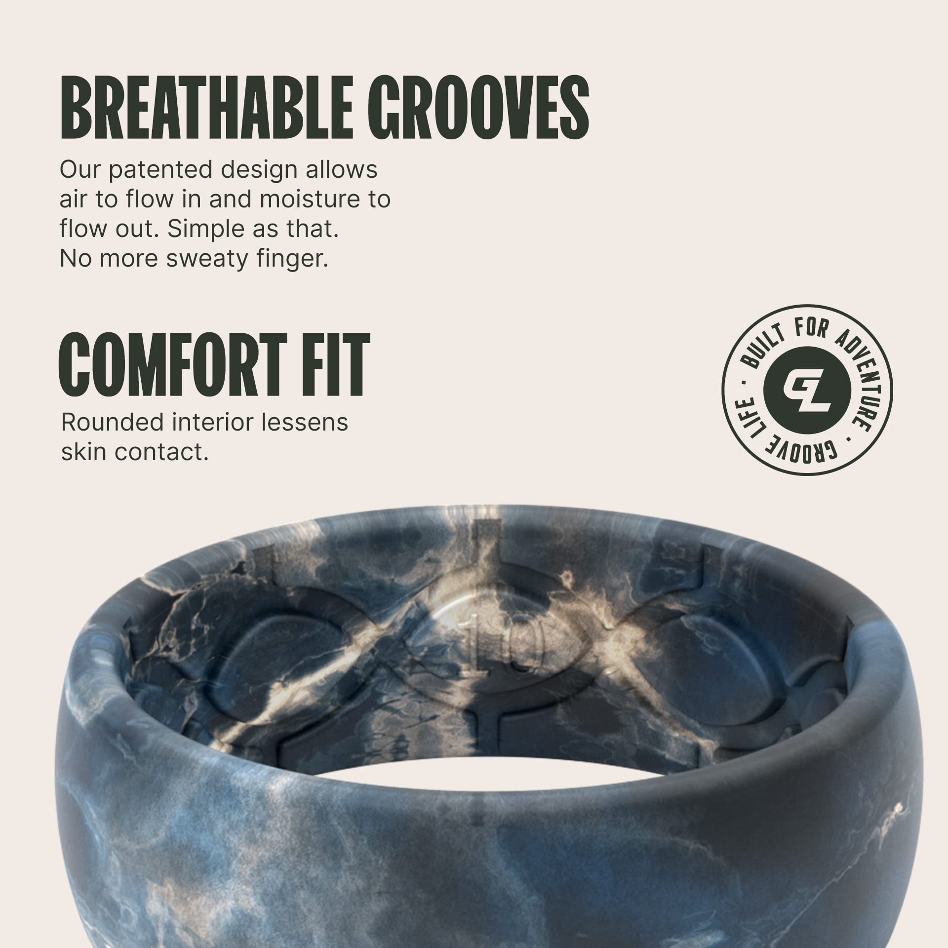 Foto 4 pulgar | Anillo De Silicona Groove Life Nomad Rapids Para Hombre, Talla 10 - Venta Internacional.