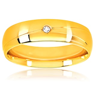 Foto 2 | Anillo West Coast Jewelry Solitaire De Acero Inoxidable Chapado En Oro - Venta Internacional.