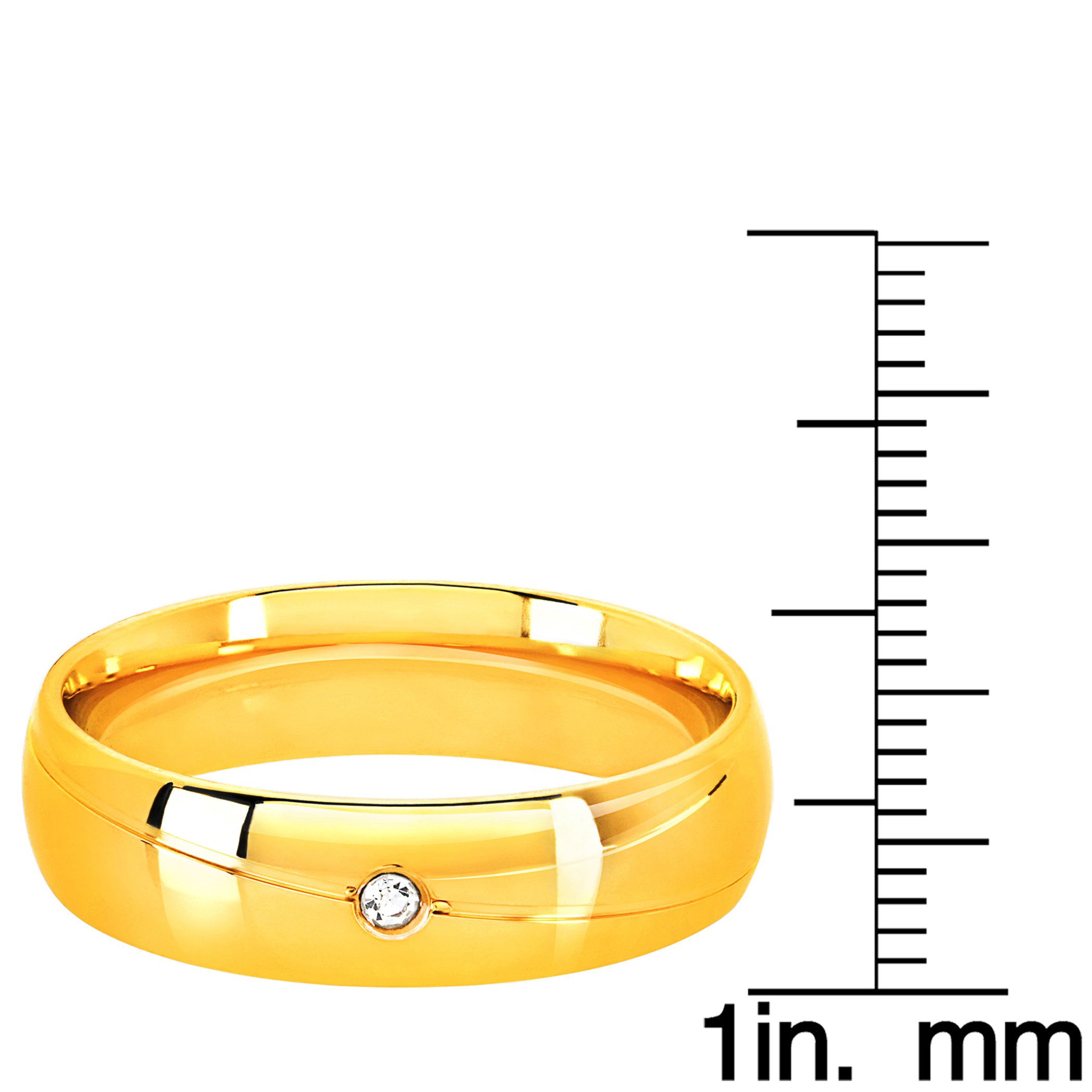 Foto 3 | Anillo West Coast Jewelry Solitaire De Acero Inoxidable Chapado En Oro - Venta Internacional.