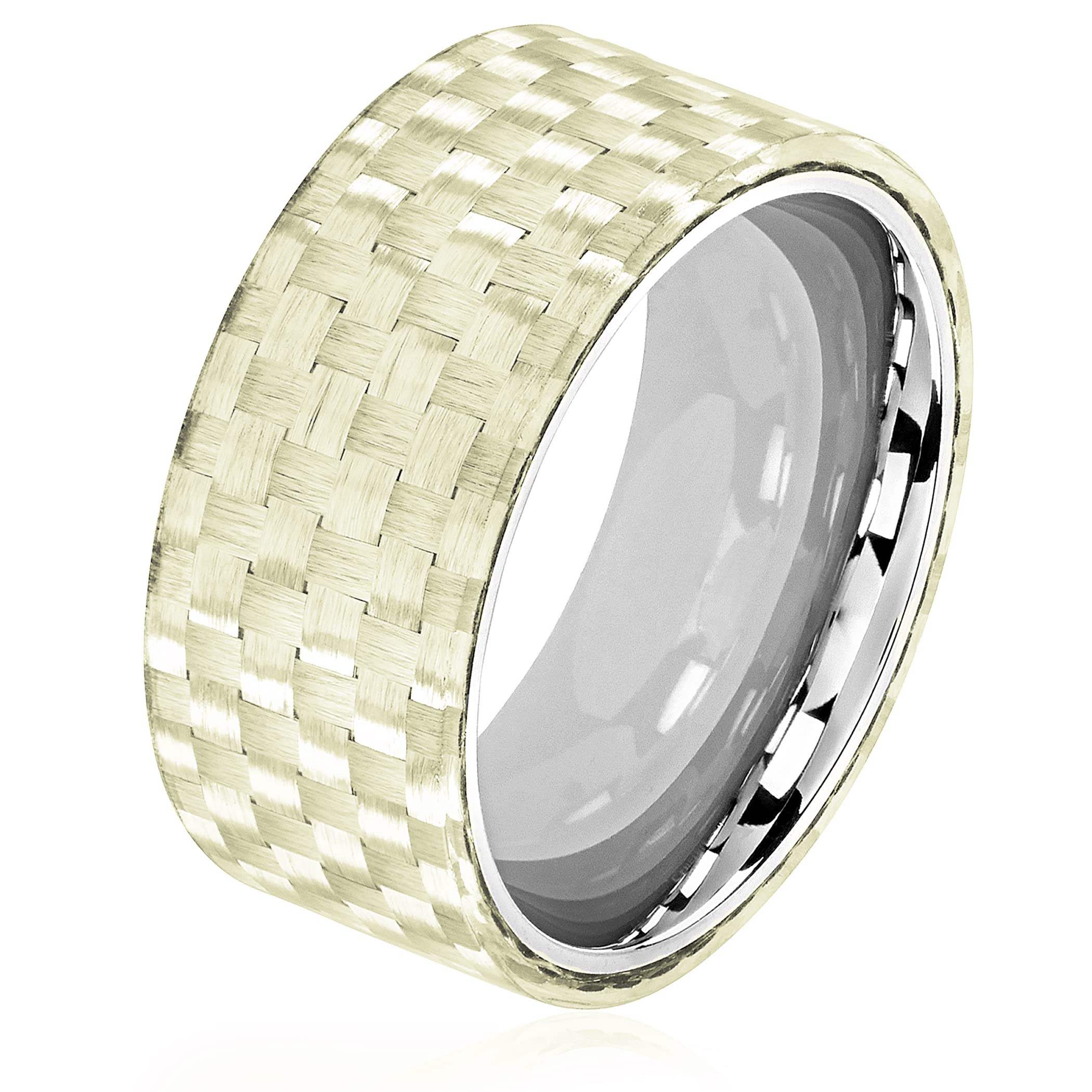 Anillo West Coast Jewelry De Acero Inoxidable Y Fibra De Carbono De 10 Mm - Venta Internacional.