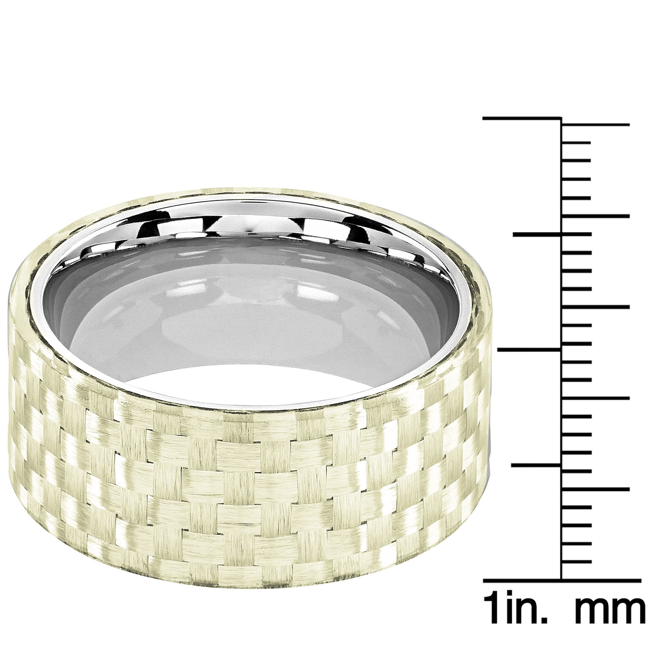 Foto 4 pulgar | Anillo West Coast Jewelry De Acero Inoxidable Y Fibra De Carbono De 10 Mm - Venta Internacional.