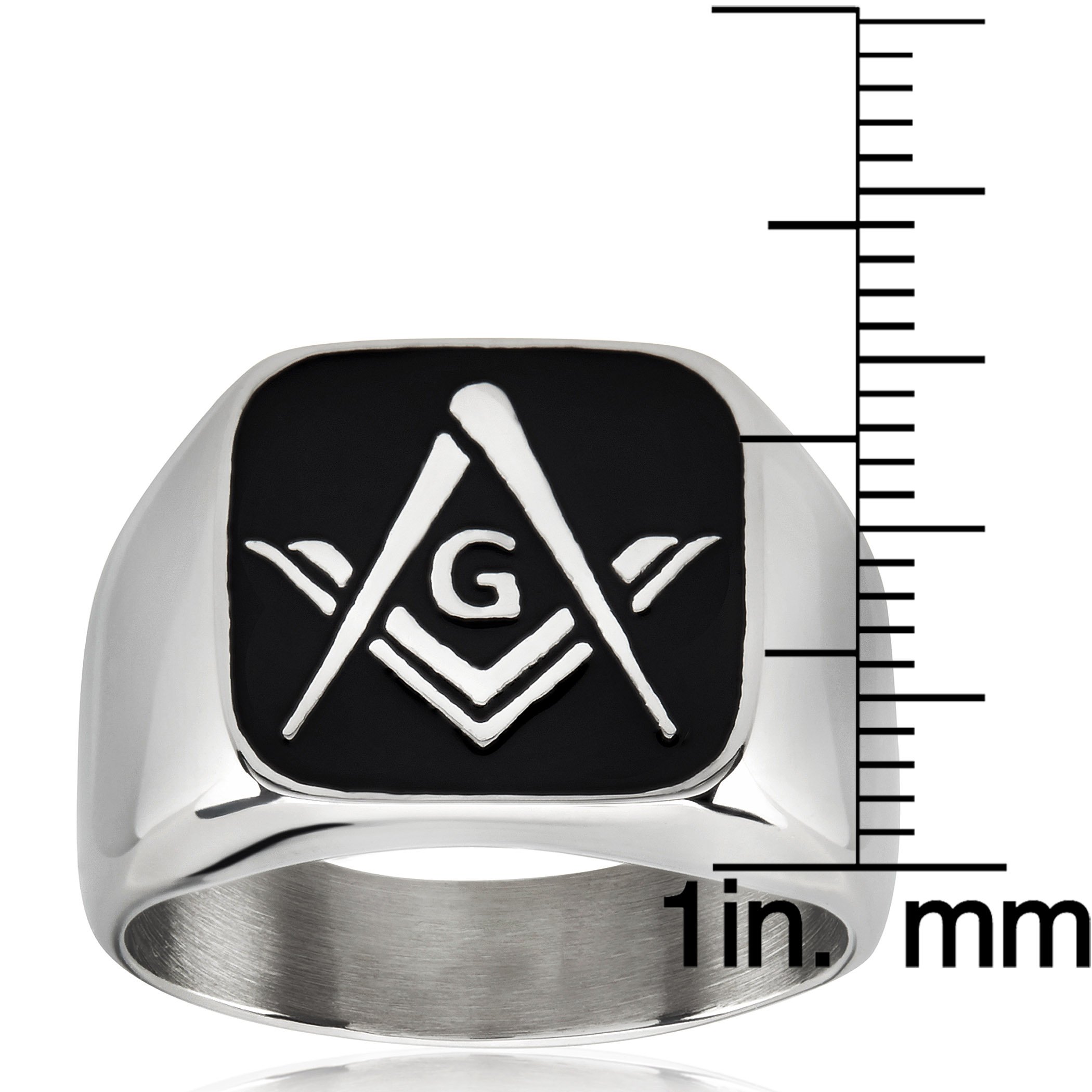Foto 4 pulgar | Anillo West Coast Jewelry Masonic Shield De Acero Inoxidable - Venta Internacional.