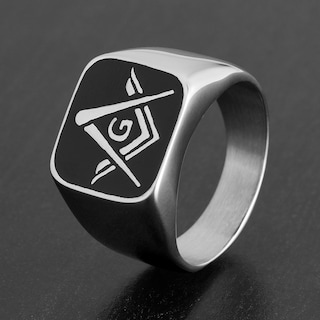 Foto 4 | Anillo West Coast Jewelry Masonic Shield De Acero Inoxidable - Venta Internacional.