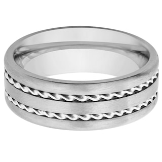 Foto 2 | Anillo West Coast Jewelry Con Doble Incrustación De Cuerda De Titanio Y Plata - Venta Internacional.