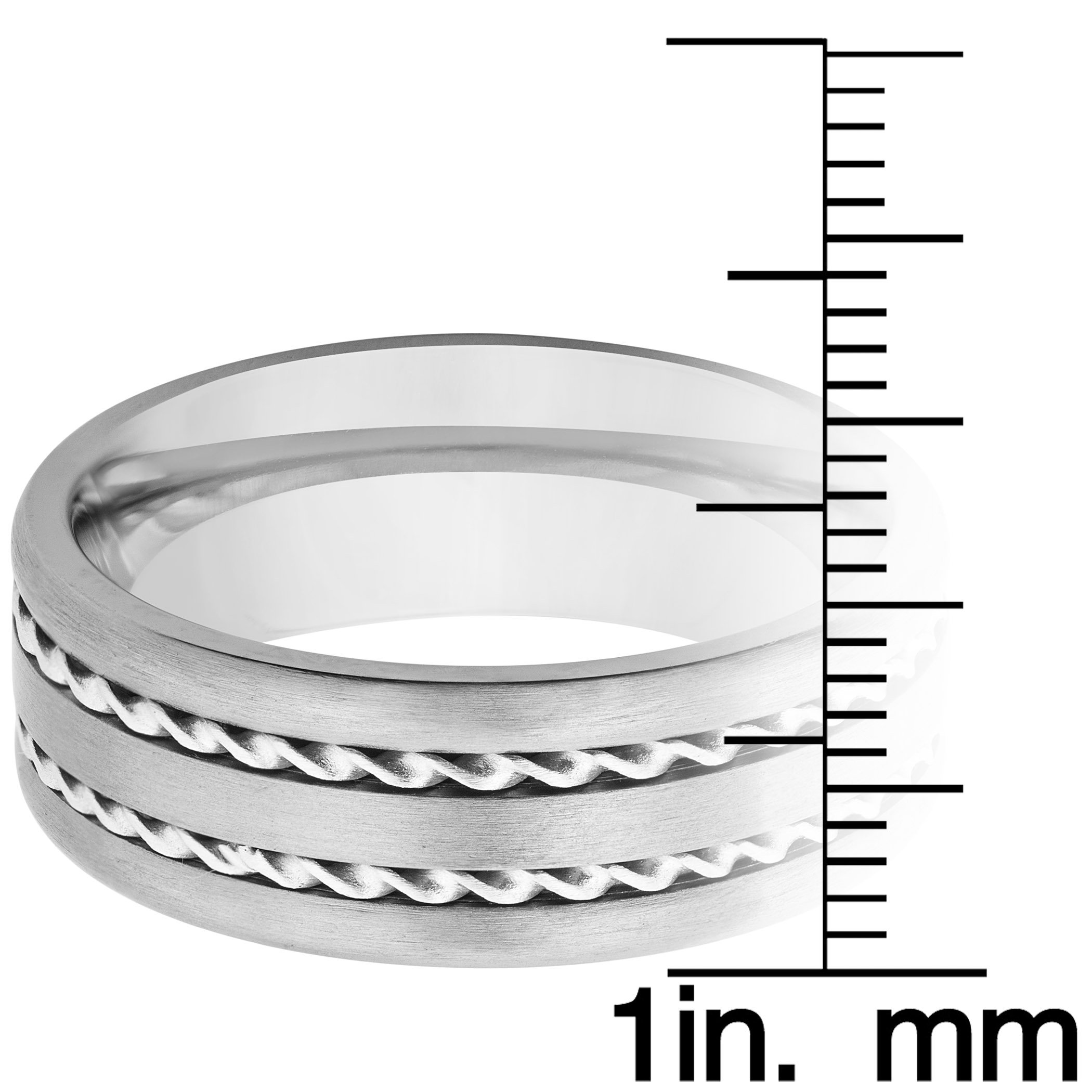 Foto 4 pulgar | Anillo West Coast Jewelry Con Doble Incrustación De Cuerda De Titanio Y Plata - Venta Internacional.