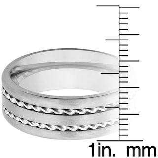 Foto 3 | Anillo West Coast Jewelry Con Doble Incrustación De Cuerda De Titanio Y Plata - Venta Internacional.