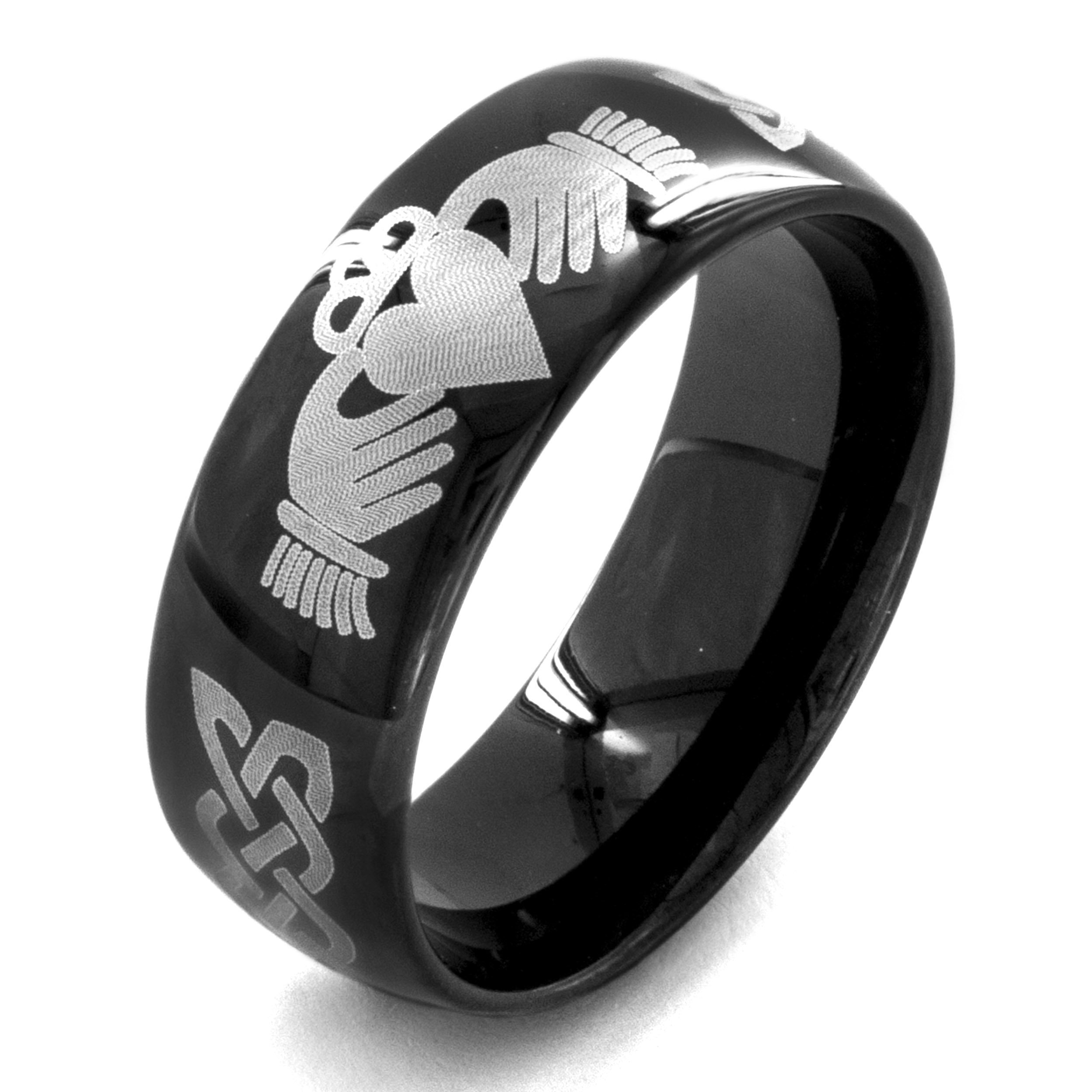 Foto 1 | Anillo West Coast Jewelry De Acero Inoxidable Chapado En Negro De 8 Mm - Venta Internacional.