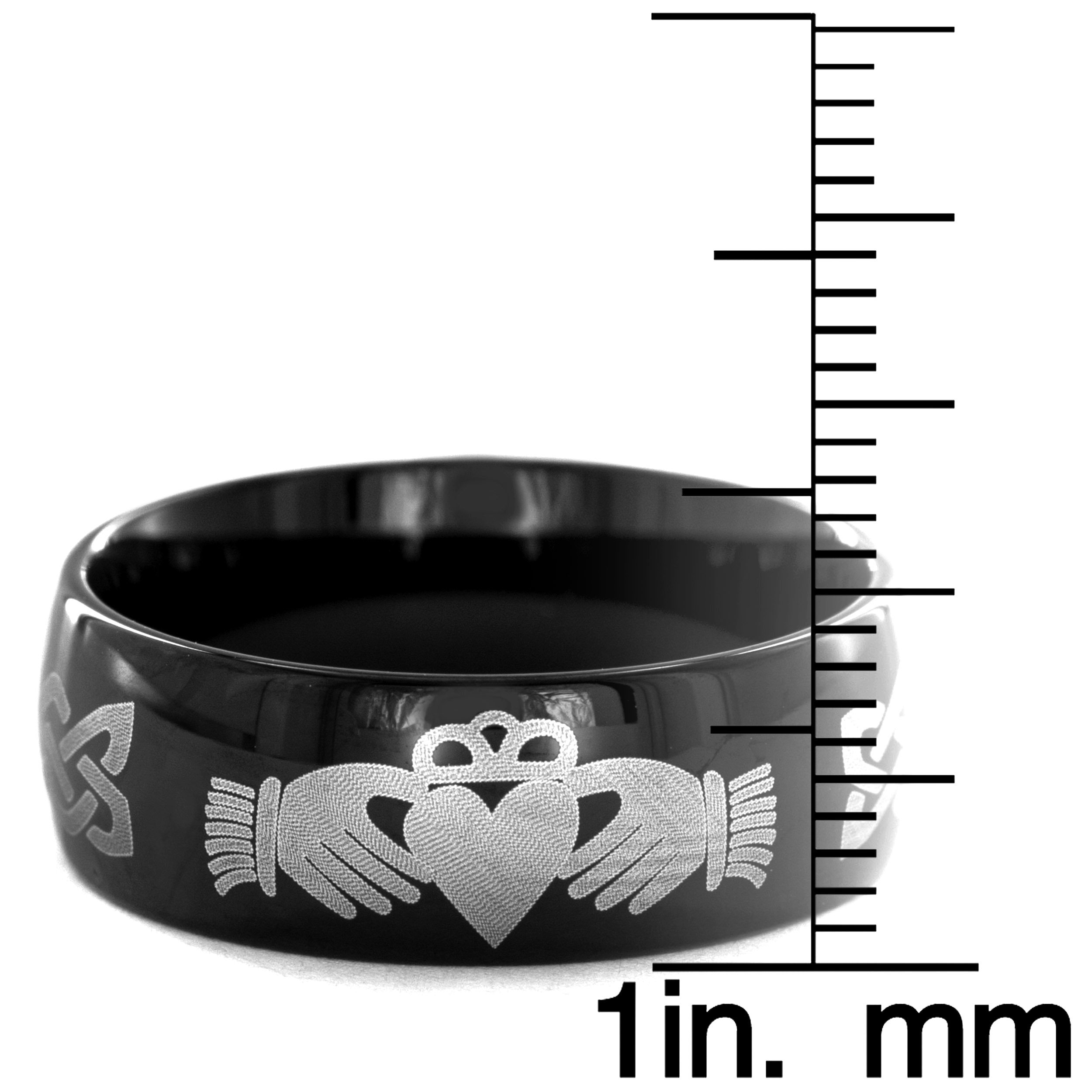 Foto 3 | Anillo West Coast Jewelry De Acero Inoxidable Chapado En Negro De 8 Mm - Venta Internacional.