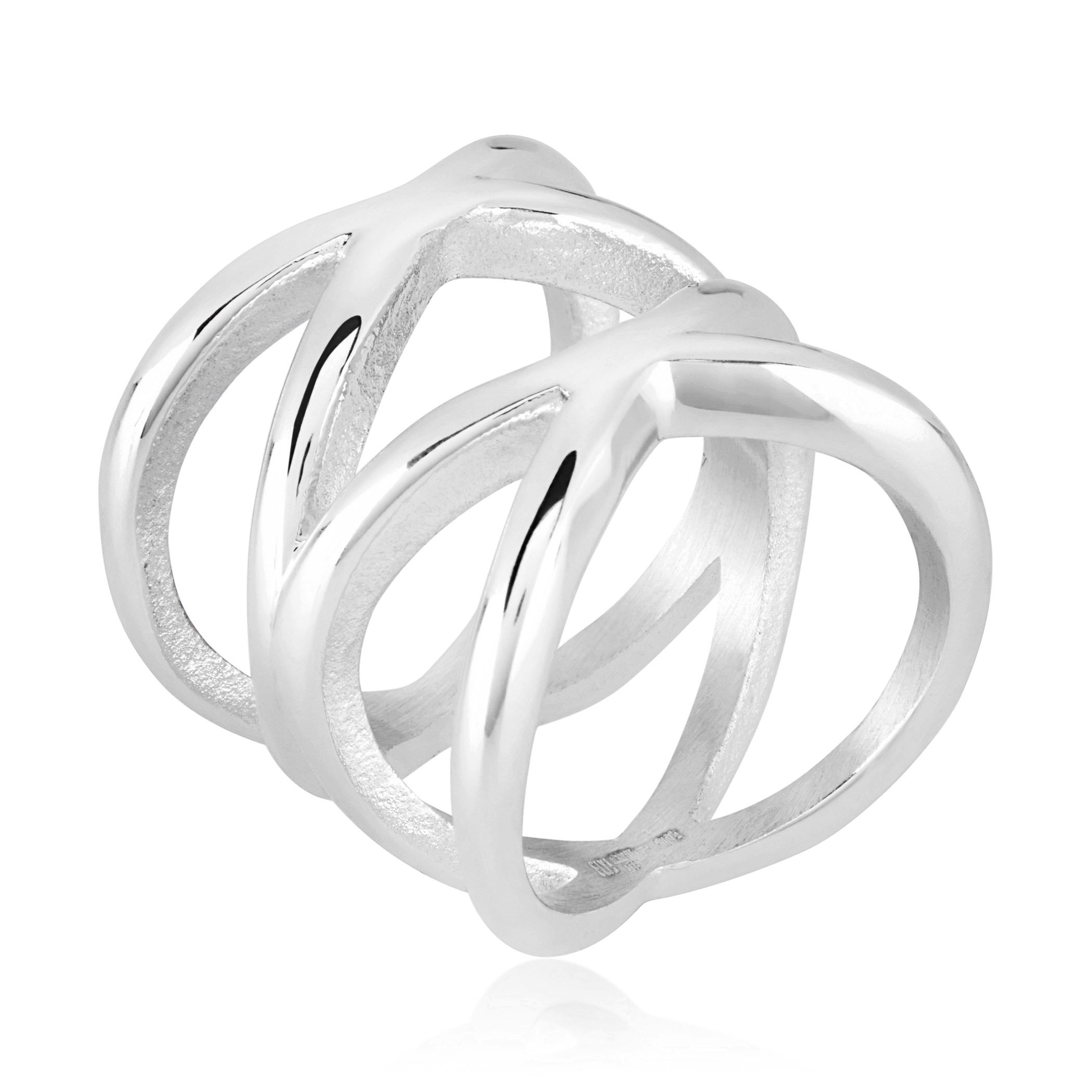 Foto 3 pulgar | Anillo West Coast Jewelry Elya Split Crisscross Orbit 22 Mm - Venta Internacional.