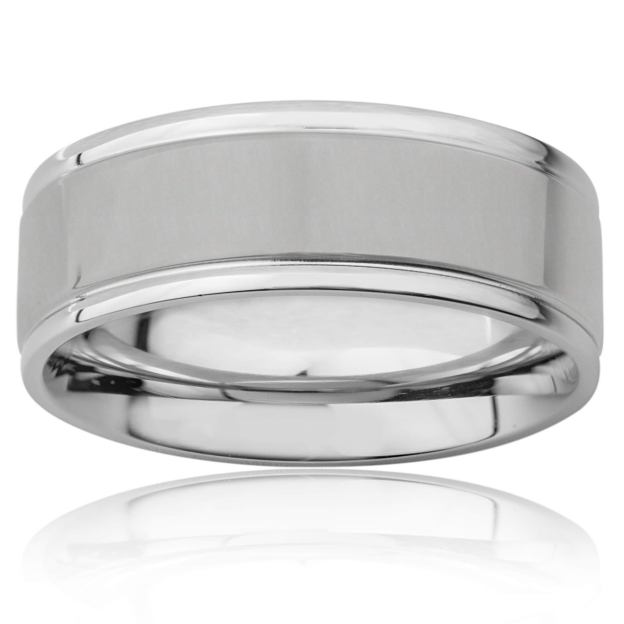 Foto 6 pulgar | Anillo West Coast Jewelry De Acero Inoxidable Con Acabado Cepillado De 8 Mm - Venta Internacional.