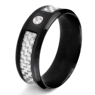 Foto 1 | Anillo West Coast Jewelry De Acero Inoxidable Negro Con Fibra De Carbono - Venta Internacional.