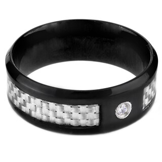 Foto 2 | Anillo West Coast Jewelry De Acero Inoxidable Negro Con Fibra De Carbono - Venta Internacional.