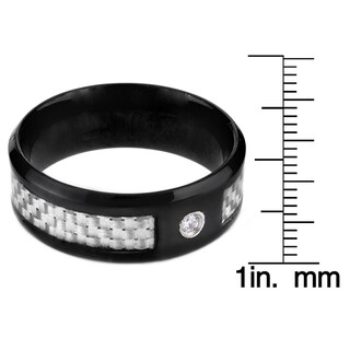 Foto 3 | Anillo West Coast Jewelry De Acero Inoxidable Negro Con Fibra De Carbono - Venta Internacional.