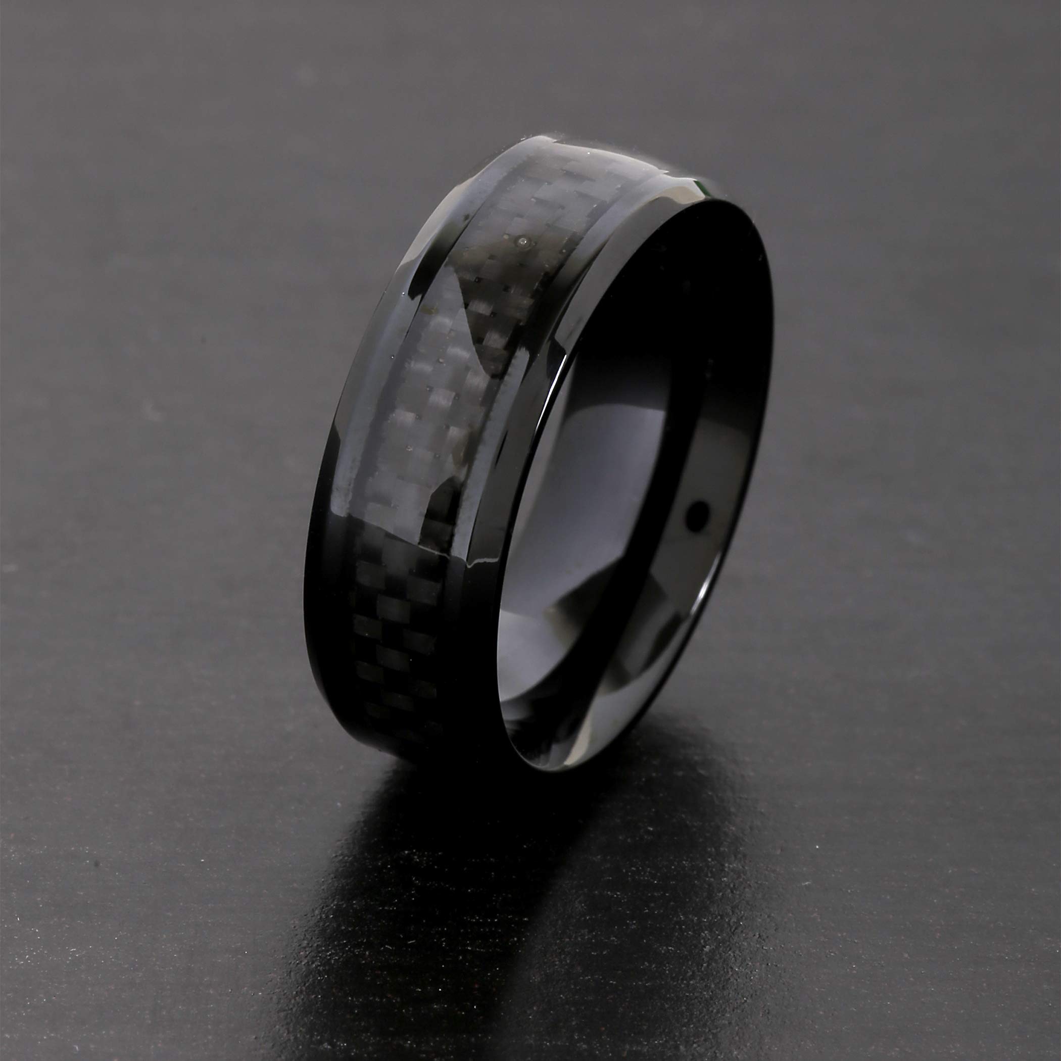 Foto 6 pulgar | Anillo West Coast Jewelry De Acero Inoxidable Chapado En Negro Para Hombre - Venta Internacional.