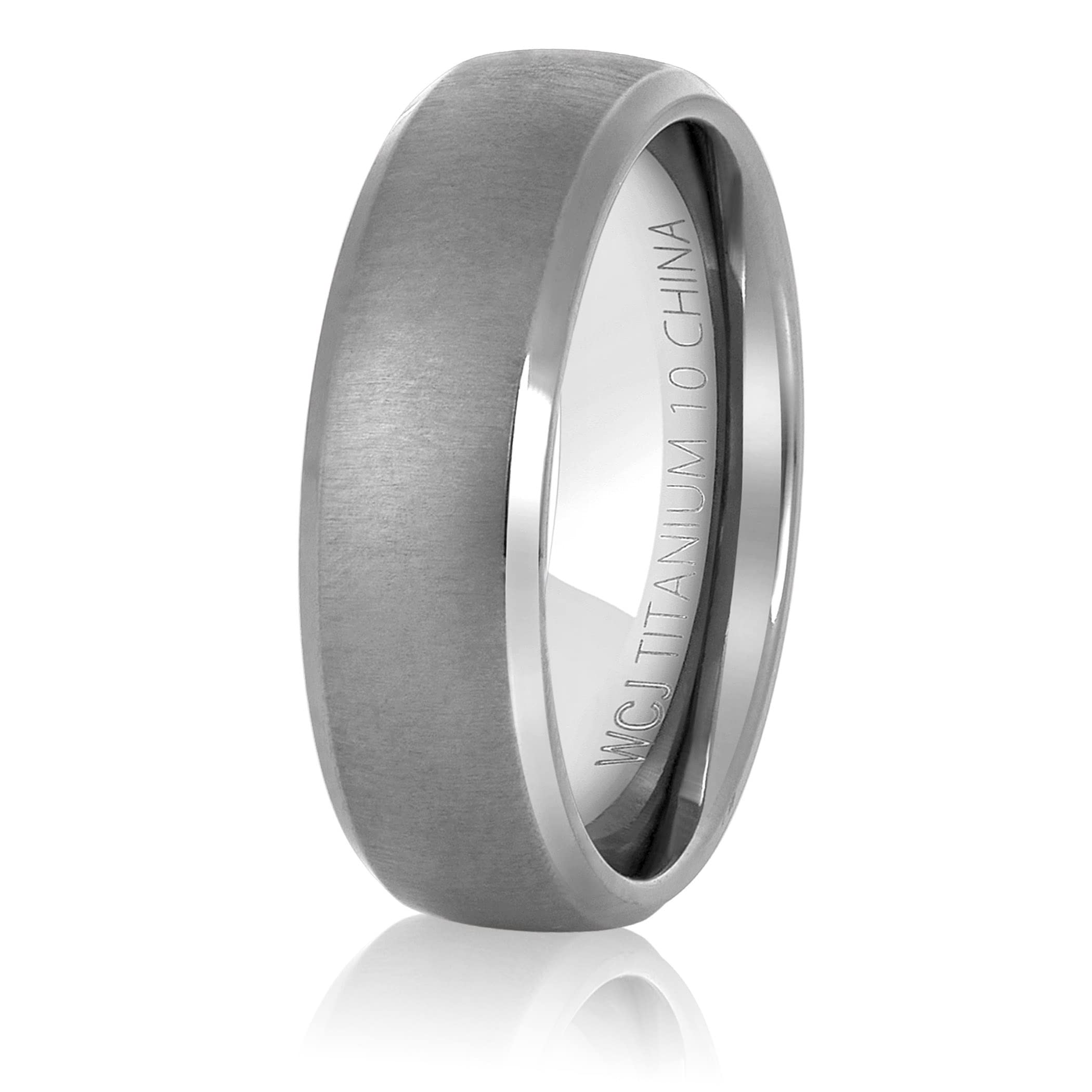 Foto 1 | Anillo West Coast Jewelry De Titanio Cepillado Con Borde Biselado Con Forma De Cúpula - Venta Internacional.